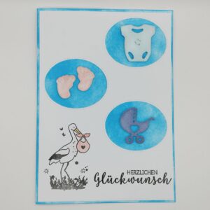 Babykarte Storch