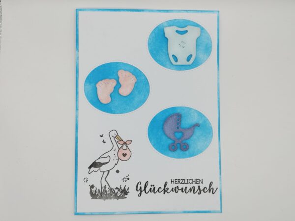 Babykarte Storch