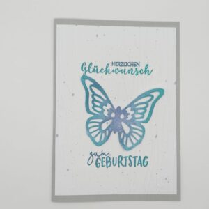Geburtstag - Schmetterling blau